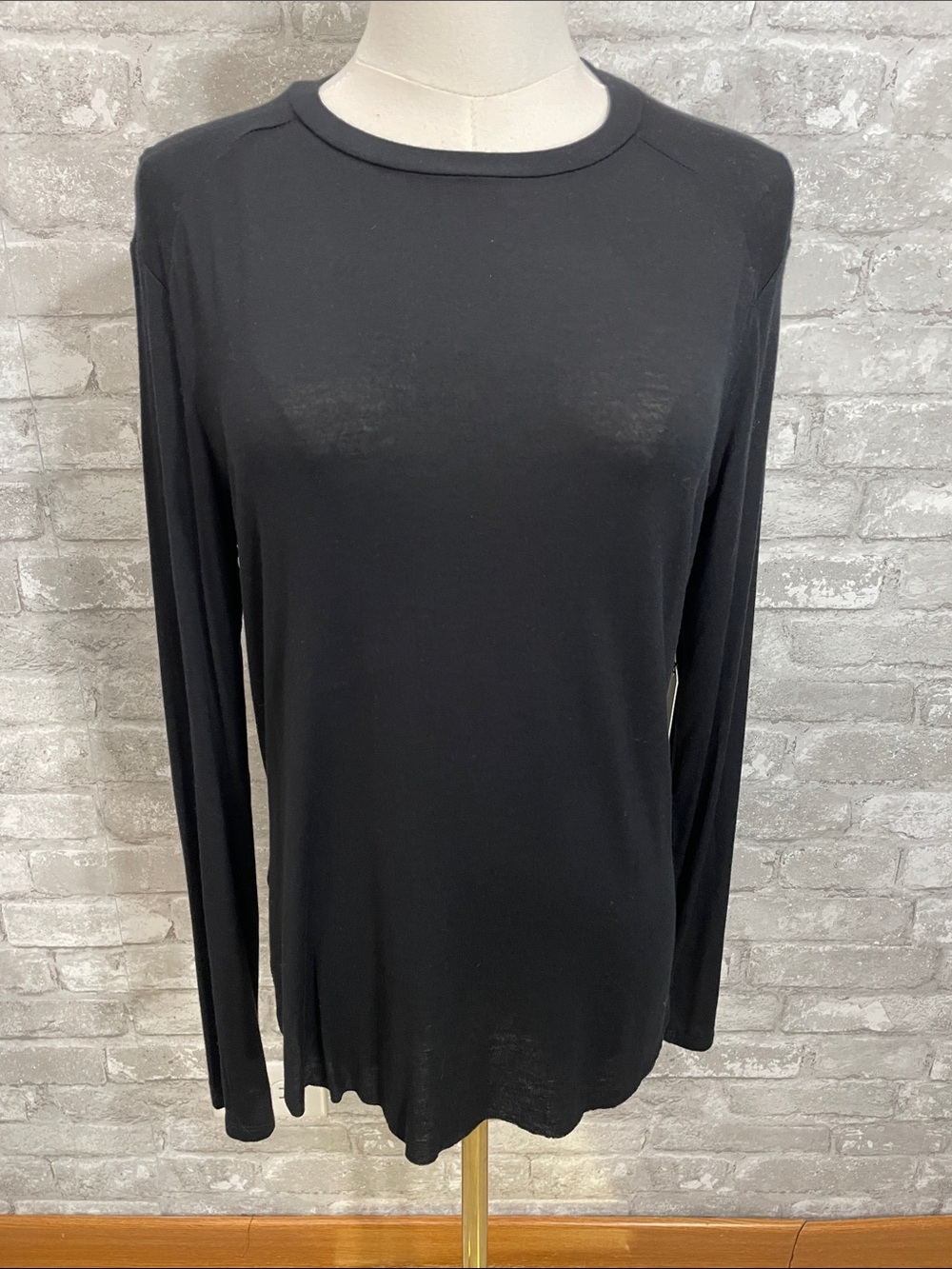 Halogen Black Long-Sleeve Crewneck Tee